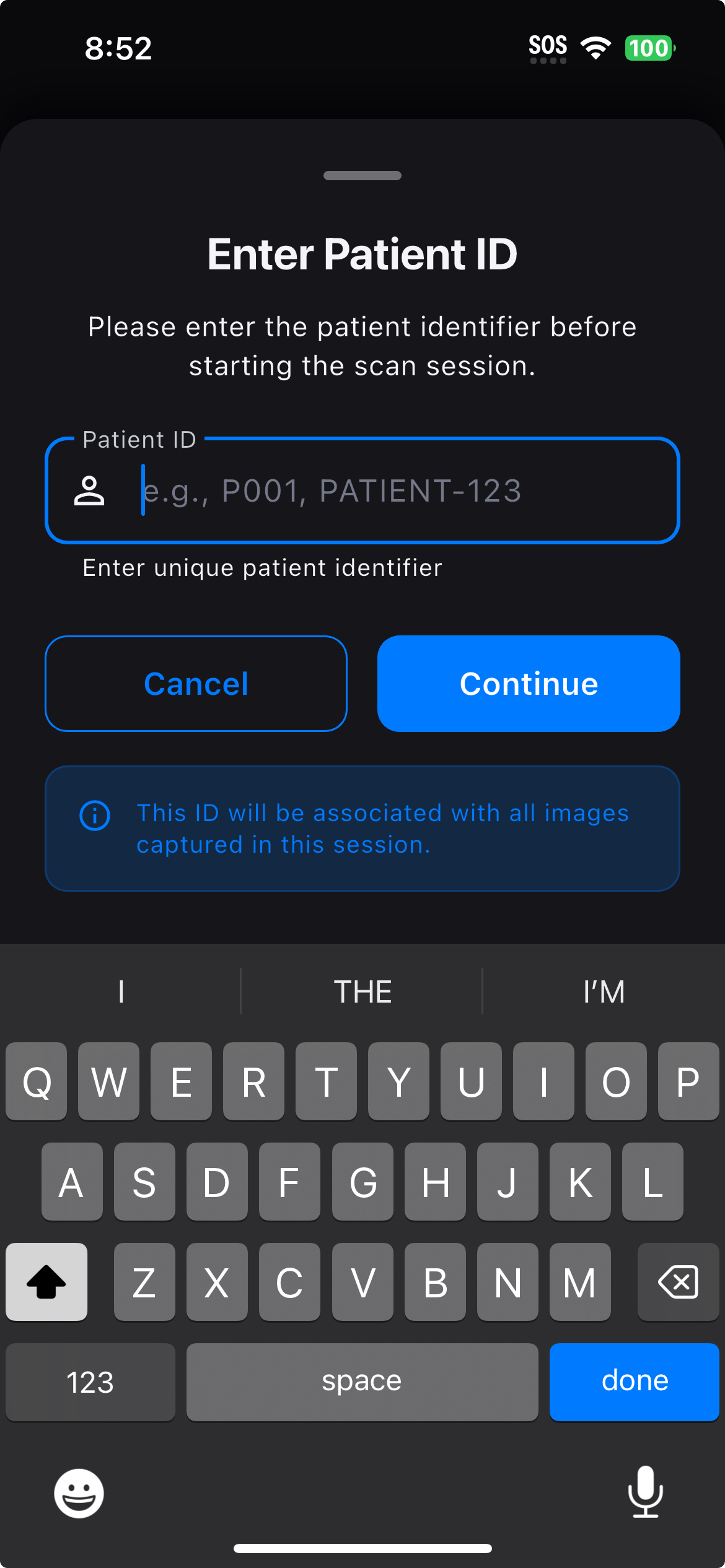 Patient ID Entry